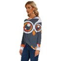 Owl Logo Long Sleeve Crew Neck Pullover Top View2