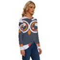 Owl Logo Long Sleeve Crew Neck Pullover Top View3