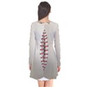 Baseball Long Sleeve V-neck Flare Dress View2