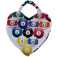 Racked Billiard Pool Balls Giant Heart Shaped Tote by Ket1n9