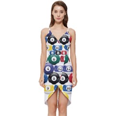 Racked Billiard Pool Balls Wrap Frill Dress by Ket1n9