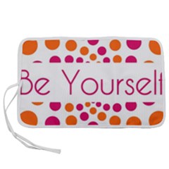 Be Yourself Pink Orange Dots Circular Pen Storage Case (m) by Ket1n9