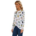 Insect Animal Pattern Long Sleeve Crew Neck Pullover Top View2