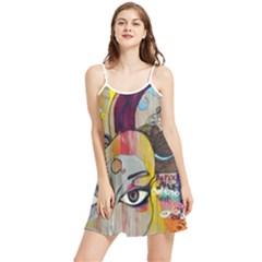 Graffiti Mural Street Art Painting Summer Frill Dress by Ket1n9