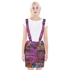 Technology Circuit Board Layout Pattern Braces Suspender Skirt by Ket1n9