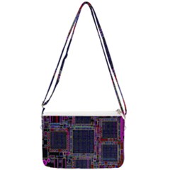 Cad Technology Circuit Board Layout Pattern Double Gusset Crossbody Bag by Ket1n9