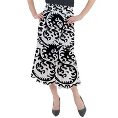 Ying Yang Tattoo Midi Mermaid Skirt by Ket1n9