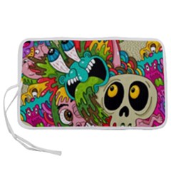 Crazy Illustrations & Funky Monster Pattern Pen Storage Case (m) by Ket1n9