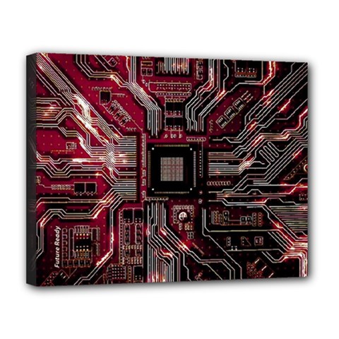 Chip Retro Technology Canvas 14  X 11  (stretched) by Cendanart