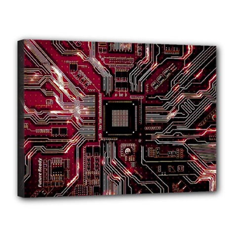 Chip Retro Technology Canvas 16  X 12  (stretched) by Cendanart