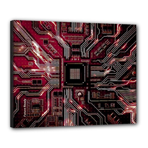 Chip Retro Technology Canvas 20  X 16  (stretched) by Cendanart