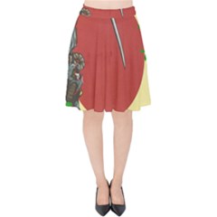 Meme Samurai Artwork Japaneses Velvet High Waist Skirt by Cendanart