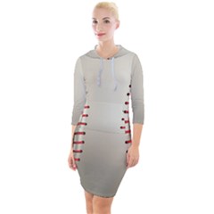 Baseball Quarter Sleeve Hood Bodycon Dress by Ket1n9