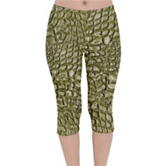 Aligator Skin Velvet Capri Leggings  by Ket1n9