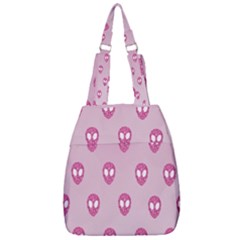 Alien Pattern Pink Center Zip Backpack by Ket1n9