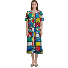 Snakes And Ladders Women s Cotton Short Sleeve Night Gown by Ket1n9