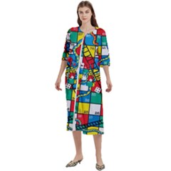 Snakes And Ladders Women s Cotton 3/4 Sleeve Night Gown by Ket1n9