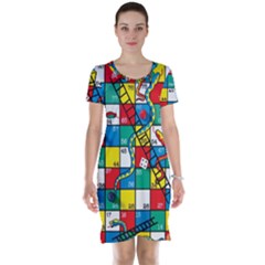 Snakes And Ladders Short Sleeve Nightdress by Ket1n9