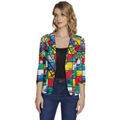 Snakes And Ladders Women s One-button 3/4 Sleeve Short Jacket by Ket1n9