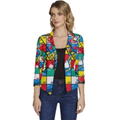 Snakes And Ladders Women s Casual 3/4 Sleeve Spring Jacket by Ket1n9