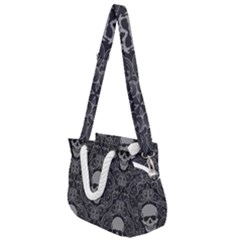 Dark Horror Skulls Pattern Rope Handles Shoulder Strap Bag by Ket1n9