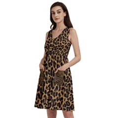 Tiger Skin Art Pattern Sleeveless Dress With Pocket by Ket1n9