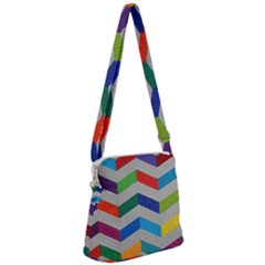 Charming Chevrons Quilt Zipper Messenger Bag by Ket1n9