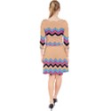 Chevrons Patterns Colorful Stripes Quarter Sleeve Front Wrap Dress View2