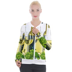 White Wine Red Wine The Bottle Casual Zip Up Jacket by Ket1n9