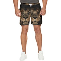 African Lion Mane Close Eyes Men s Runner Shorts by Ket1n9