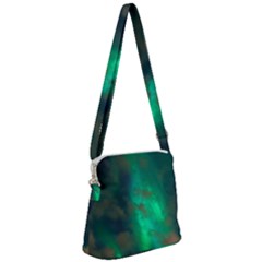 Northern Lights Plasma Sky Zipper Messenger Bag by Ket1n9