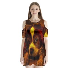 Cute 3d Dog Shoulder Cutout Velvet One Piece by Ket1n9