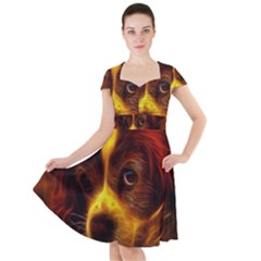 Cute 3d Dog Cap Sleeve Midi Dress by Ket1n9