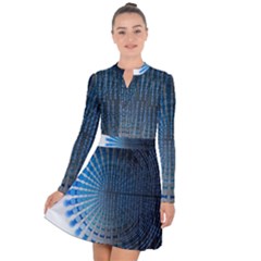 Data Computer Internet Online Long Sleeve Panel Dress by Ket1n9