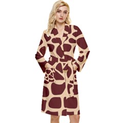 Animal Print Girraf Patterns Long Sleeve Velvet Robe by Ket1n9