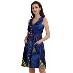 Peacock Feather Retina Mac Sleeveless Dress With Pocket by Ket1n9