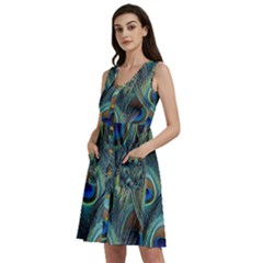 Feathers Art Peacock Sheets Patterns Sleeveless Dress With Pocket by Ket1n9