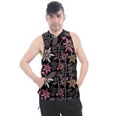 Flower Art Pattern Men s Sleeveless Hoodie by Ket1n9