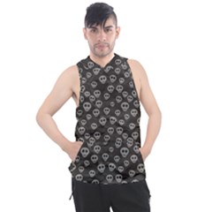 Skull Halloween Background Texture Men s Sleeveless Hoodie by Ket1n9