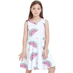 Seamless Background With Watermelon Slices Kids  Skater Dress by Ket1n9