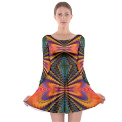 Casanova Abstract Art-colors Cool Druffix Flower Freaky Trippy Long Sleeve Skater Dress by Ket1n9