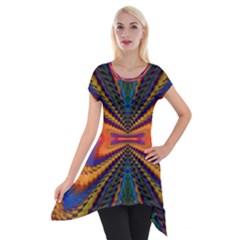 Casanova Abstract Art-colors Cool Druffix Flower Freaky Trippy Short Sleeve Side Drop Tunic by Ket1n9