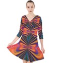 Casanova Abstract Art-colors Cool Druffix Flower Freaky Trippy Quarter Sleeve Front Wrap Dress View1