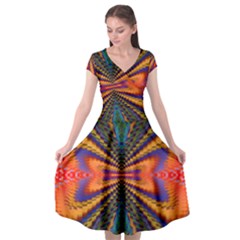 Casanova Abstract Art-colors Cool Druffix Flower Freaky Trippy Cap Sleeve Wrap Front Dress by Ket1n9