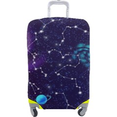 Realistic Night Sky Poster With Constellations Luggage Cover (large) by Ket1n9