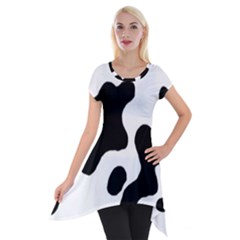 Cow Pattern Short Sleeve Side Drop Tunic by Ket1n9