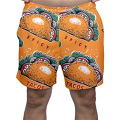 Seamless Pattern With Taco Men s Shorts by Ket1n9