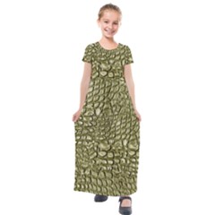 Aligator Skin Kids  Short Sleeve Maxi Dress by Ket1n9