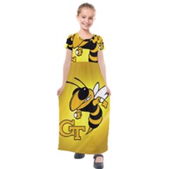 Georgia Institute Of Technology Ga Tech Kids  Short Sleeve Maxi Dress by Ket1n9