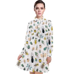 Insect Animal Pattern Long Sleeve Chiffon Shirt Dress by Ket1n9